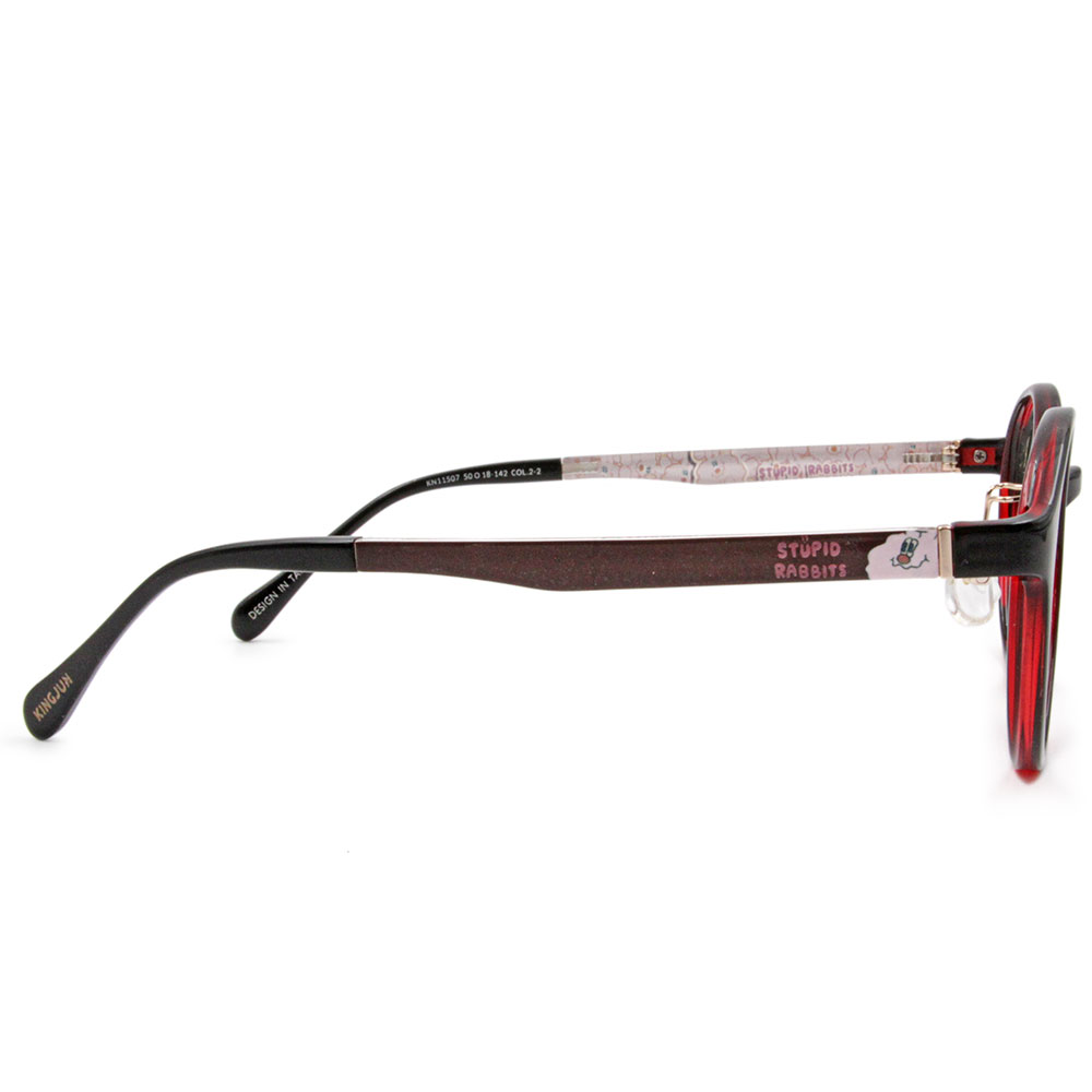 ❰台灣設計師聯名❱_KINGJUN系列｜他是蠢兔 圓框眼鏡 ｜霧黑/透紅