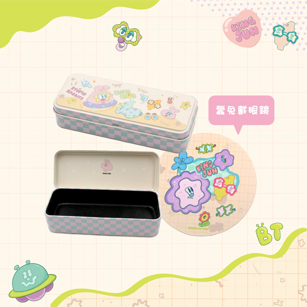 ❰台灣設計師聯名❱_KINGJUN系列｜他是蠢兔 圓框眼鏡 ｜霧黑/透紅