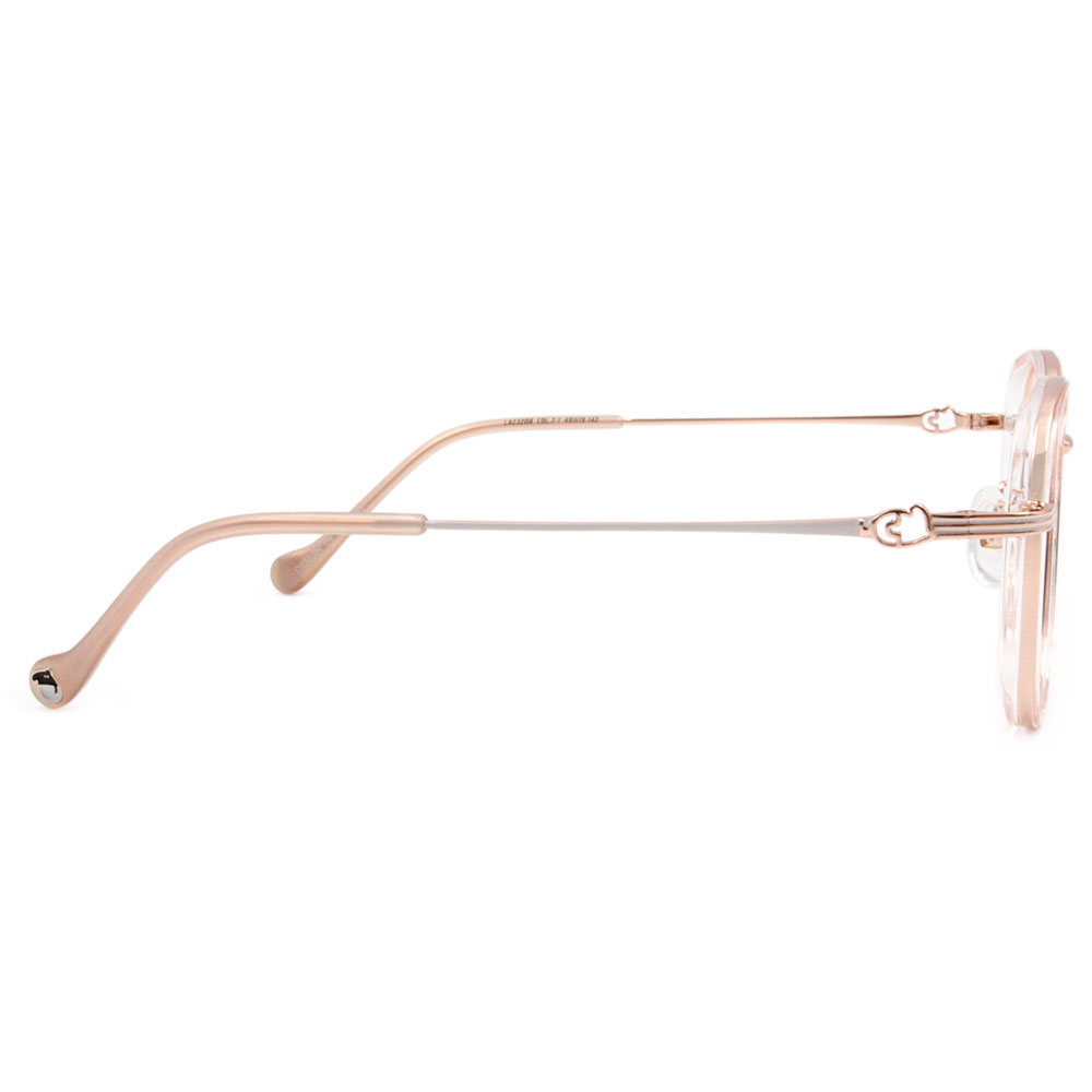 ❰台灣設計師聯名❱_LAIMO系列｜簍空立正來貘 套圈框眼鏡｜櫻花粉