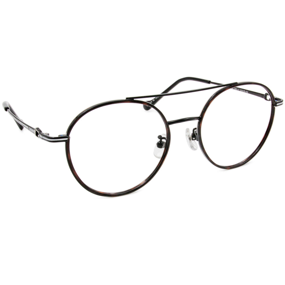 ❰台灣設計師聯名❱_LAIMO系列｜來貘Say Hi 雙槓圓框眼鏡｜巧克力黑