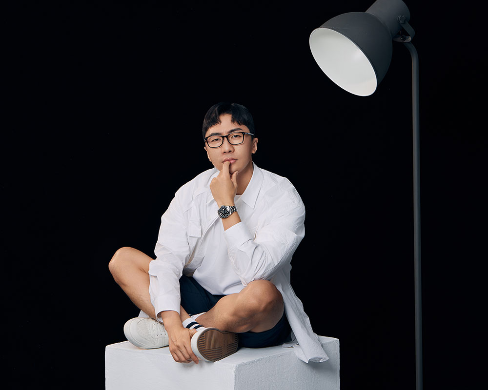 ❰台灣設計師聯名❱_LAIMO系列｜詼諧來貘 長方框眼鏡｜霧黑白