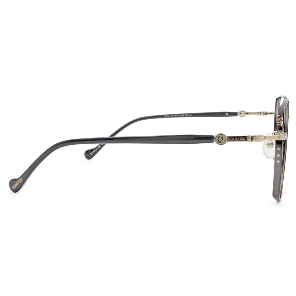 ❰台灣設計師聯名❱_KINGJUN系列｜BT與眼鏡的邂逅 大方框眼鏡 ｜拉絲金/亮槍