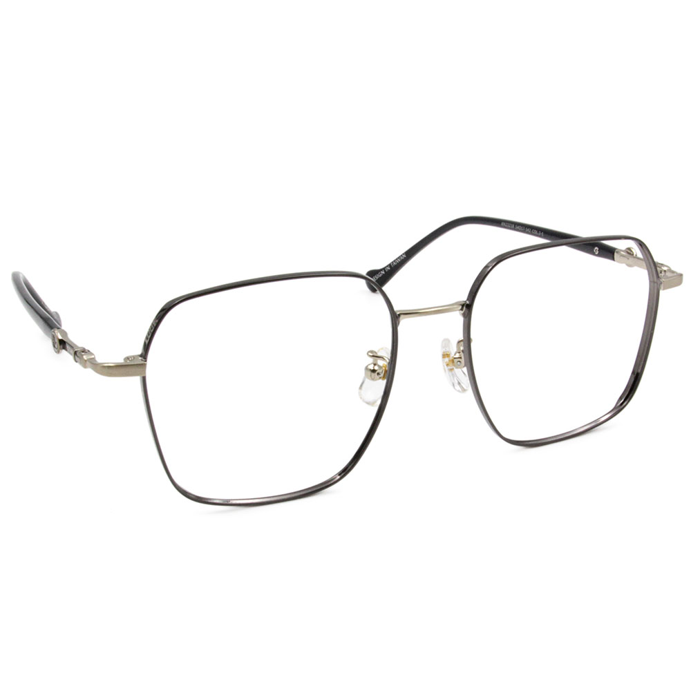 ❰台灣設計師聯名❱_KINGJUN系列｜BT與眼鏡的邂逅 大方框眼鏡 ｜拉絲金/亮槍