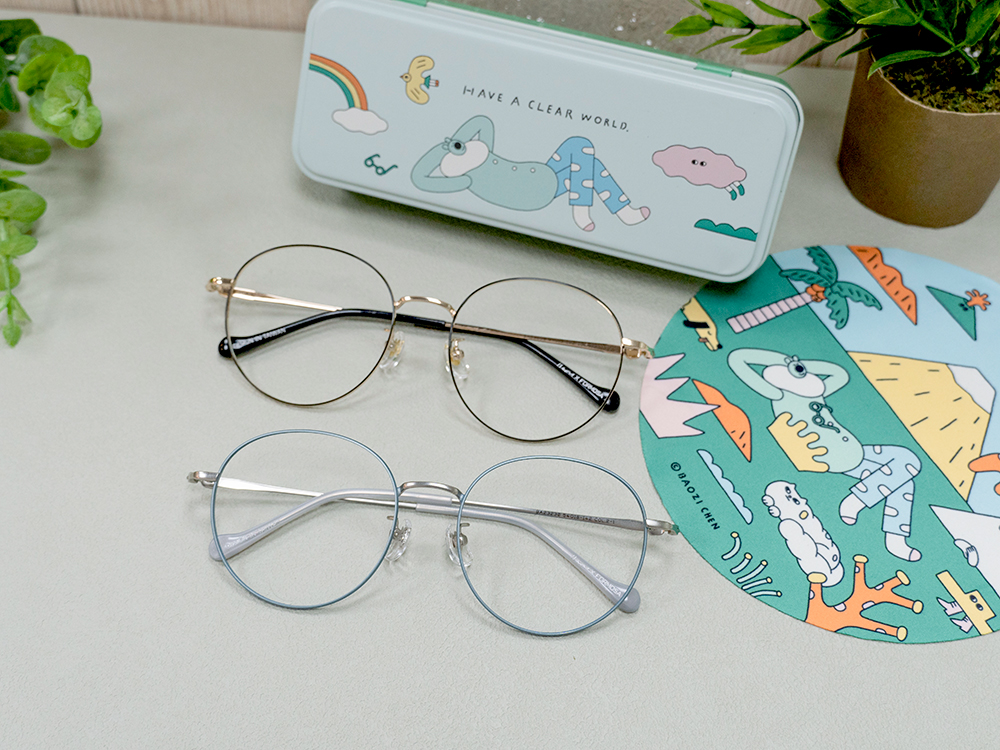 ❰台灣設計師聯名❱_包大山系列｜勇往直前 圓框眼鏡 ｜寶寶藍