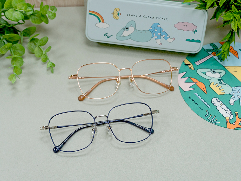 ❰台灣設計師聯名❱_包大山系列｜立體包子 大方框眼鏡 ｜青海藍