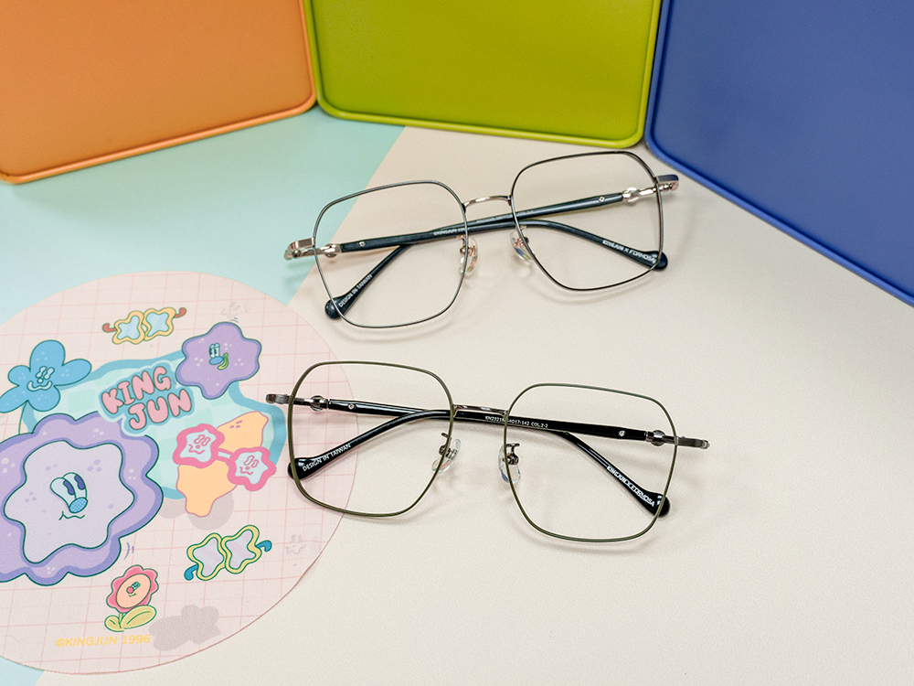 ❰台灣設計師聯名❱_KINGJUN系列｜BT與眼鏡的邂逅 大方框眼鏡 ｜拉絲金/亮槍