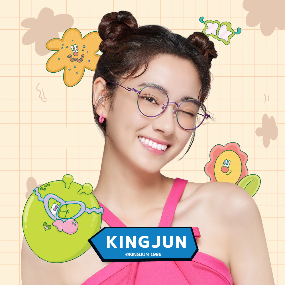 ❰台灣設計師聯名❱_KINGJUN系列｜他是蠢兔 圓框眼鏡 ｜霧黑/透紅