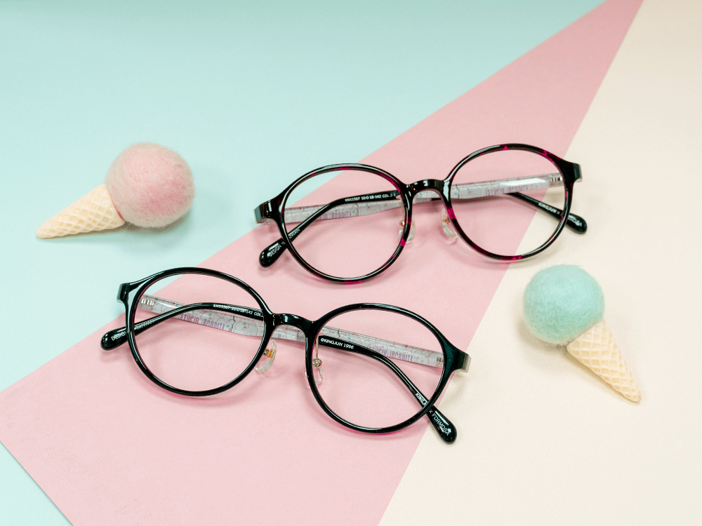 ❰台灣設計師聯名❱_KINGJUN系列｜他是蠢兔 圓框眼鏡 ｜霧黑/透紅