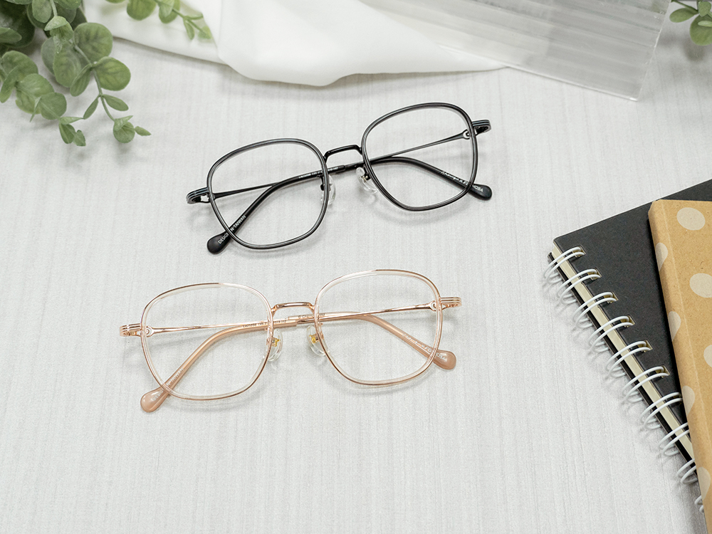 ❰台灣設計師聯名❱_LAIMO系列｜簍空立正來貘 套圈框眼鏡｜櫻花粉