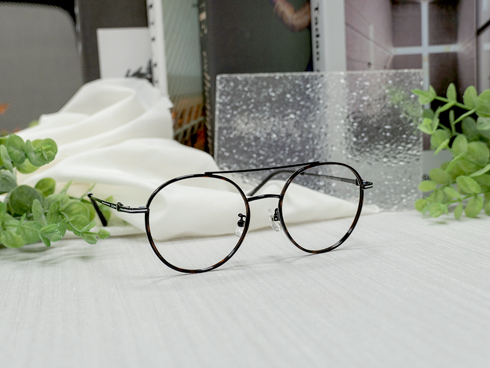 ❰台灣設計師聯名❱_LAIMO系列｜來貘Say Hi 雙槓圓框眼鏡｜巧克力黑