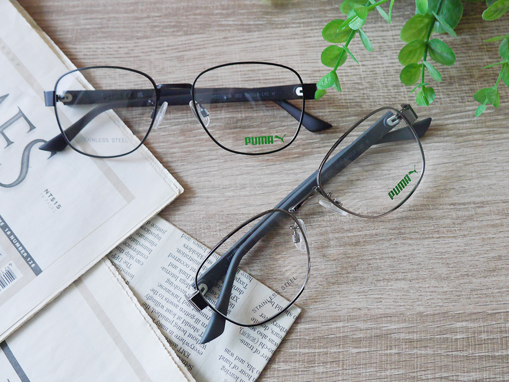 PUMA l 經典商業美學方框眼鏡 智慧黑