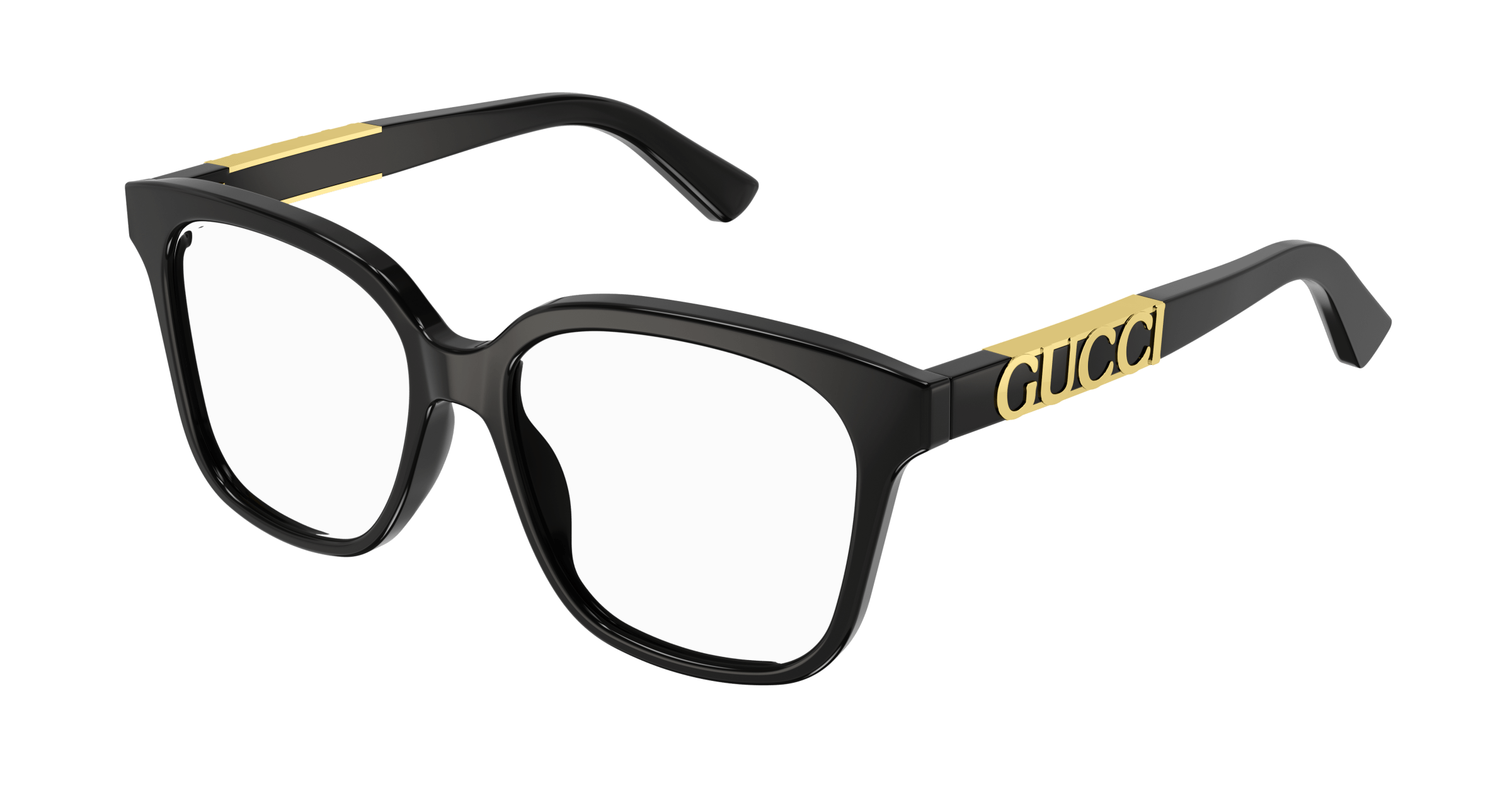 GUCCI | 古馳標誌方框眼鏡 墨羽黑