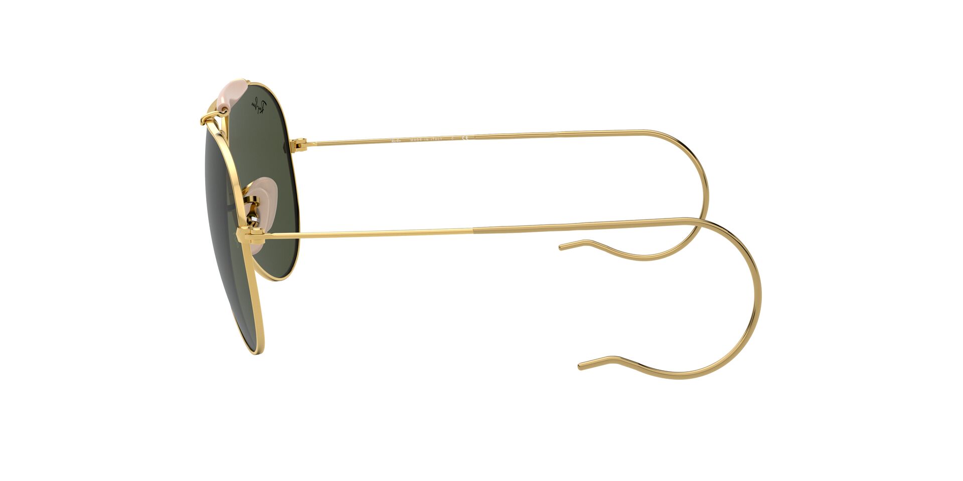 Ray Ban l 捍衛戰士同款-造型雙槓飛官框太陽眼鏡 墨綠/金