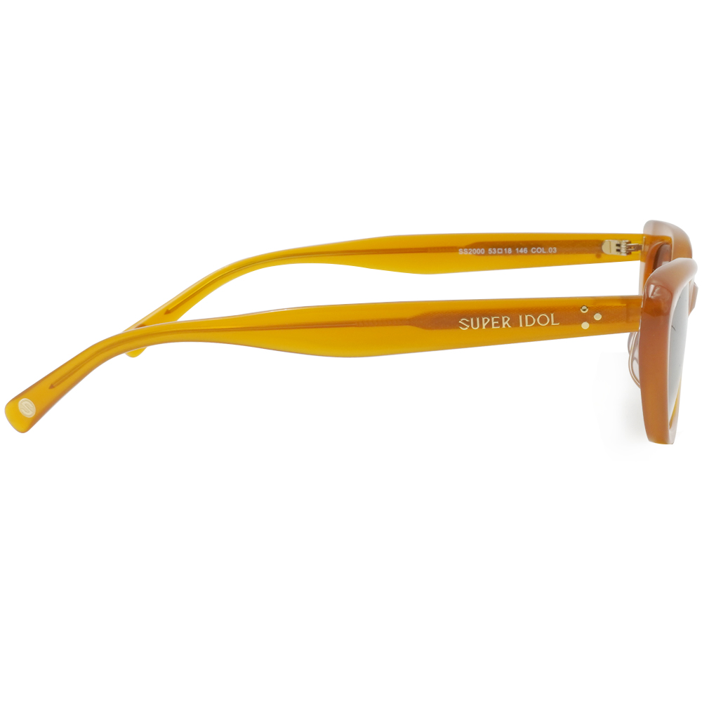 SUPER IDOL l 魅力風華貓眼框太陽眼鏡 l 薑黃色