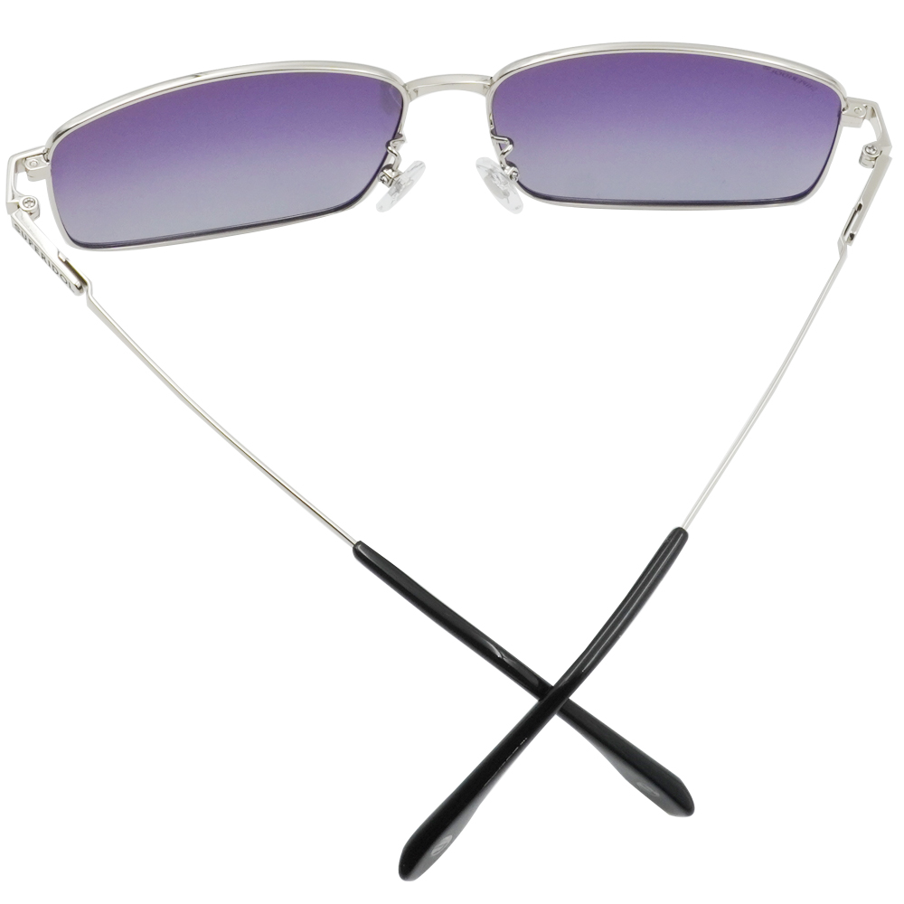 SUPER IDOL l 時髦紳士長方框太陽眼鏡 l 銀帶紫
