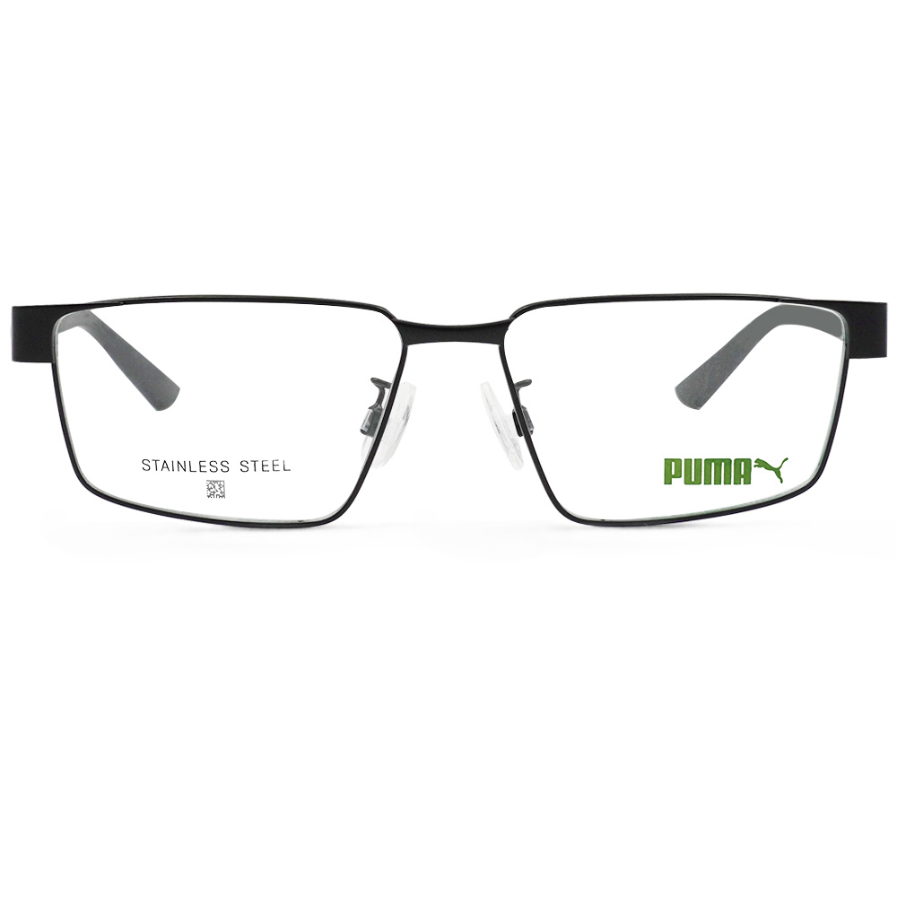 PUMA l 高級沉穩長方細框眼鏡 冷靜黑