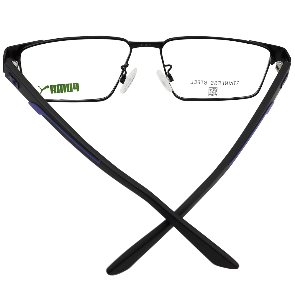 PUMA l 高級沉穩長方細框眼鏡 冷靜黑