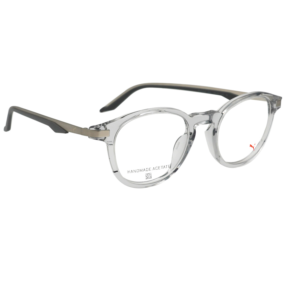 PUMA l 素顏神器多邊圓框眼鏡 冰透灰