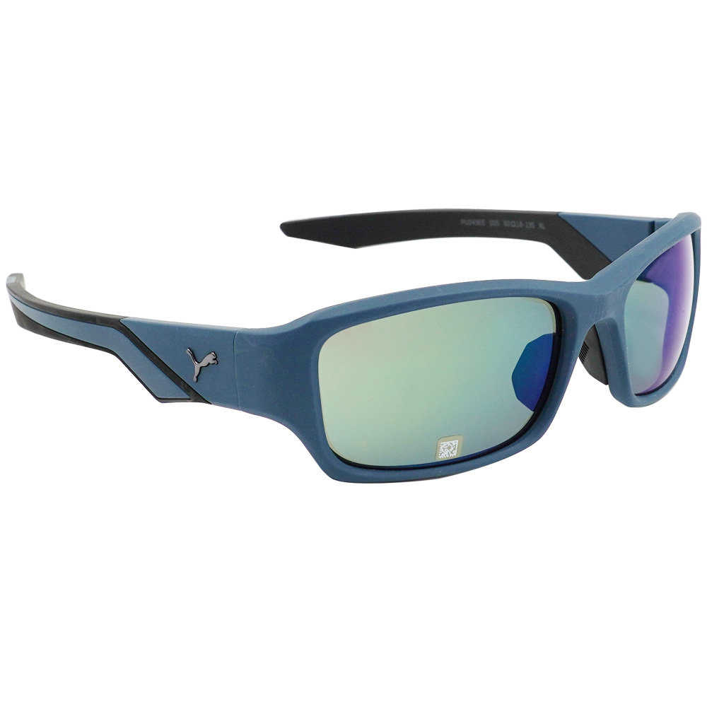 PUMA l 奔馳運動感長方框太陽眼鏡 霧面藍