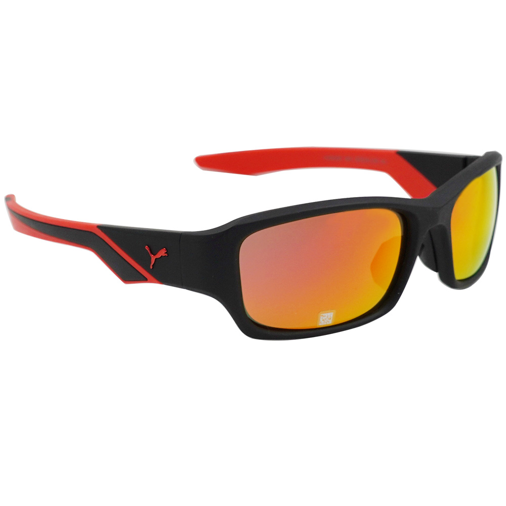 PUMA l 奔馳運動感長方框太陽眼鏡 紅黑