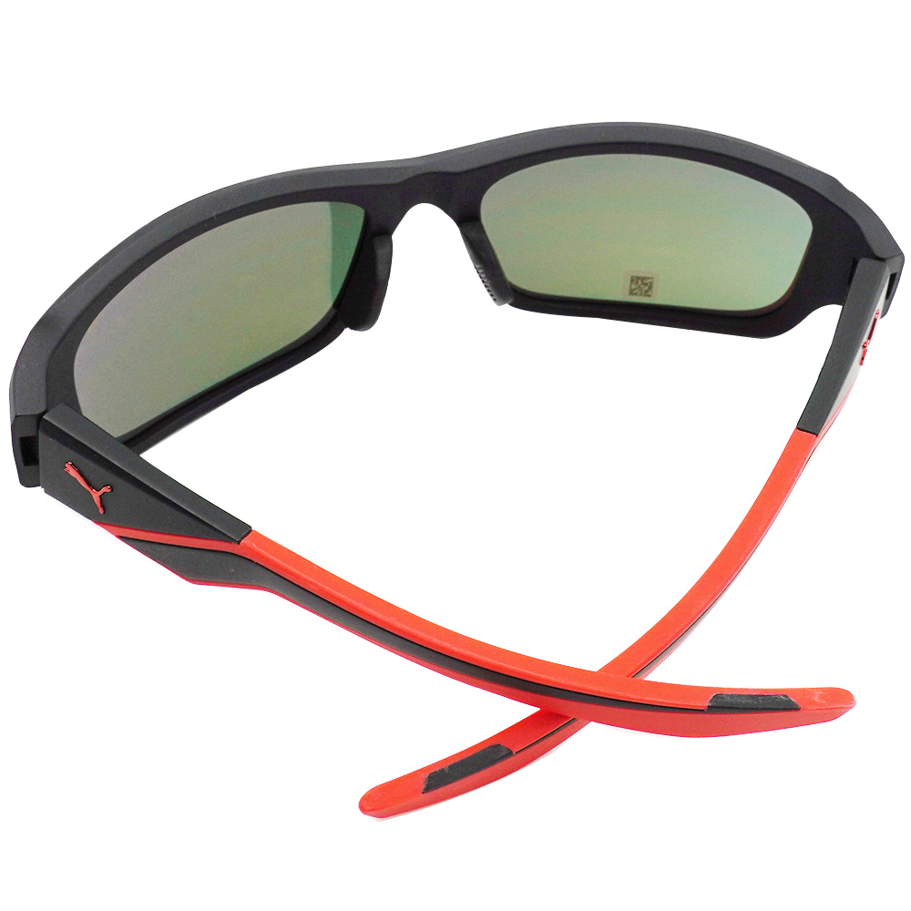 PUMA l 奔馳運動感長方框太陽眼鏡 紅黑