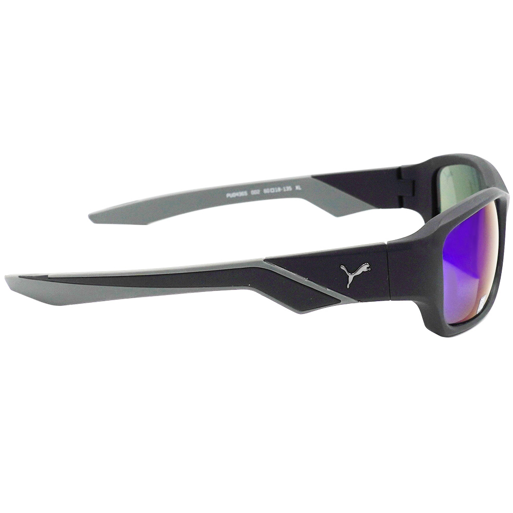 PUMA l 奔馳運動感長方框太陽眼鏡 灰黑