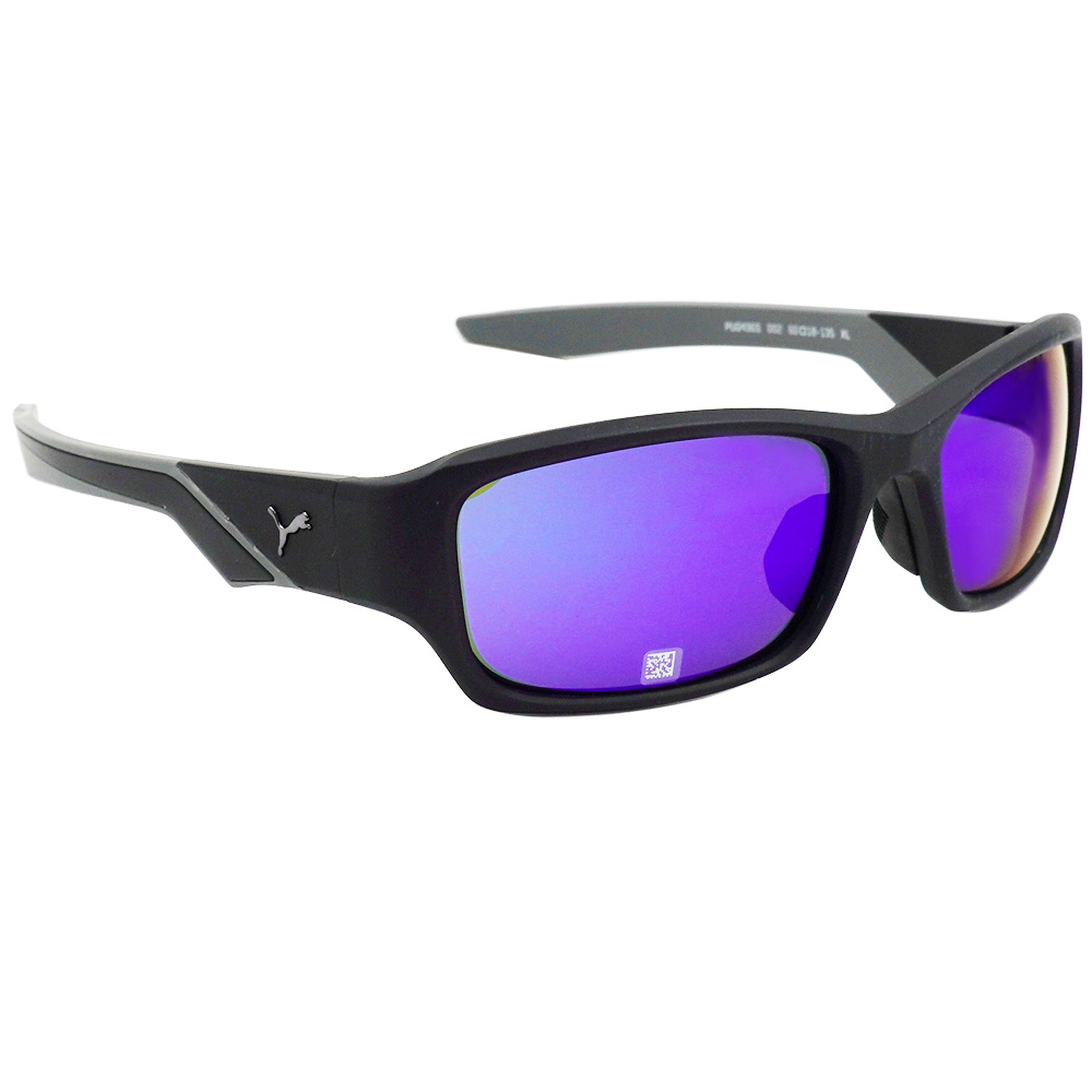 PUMA l 奔馳運動感長方框太陽眼鏡 灰黑