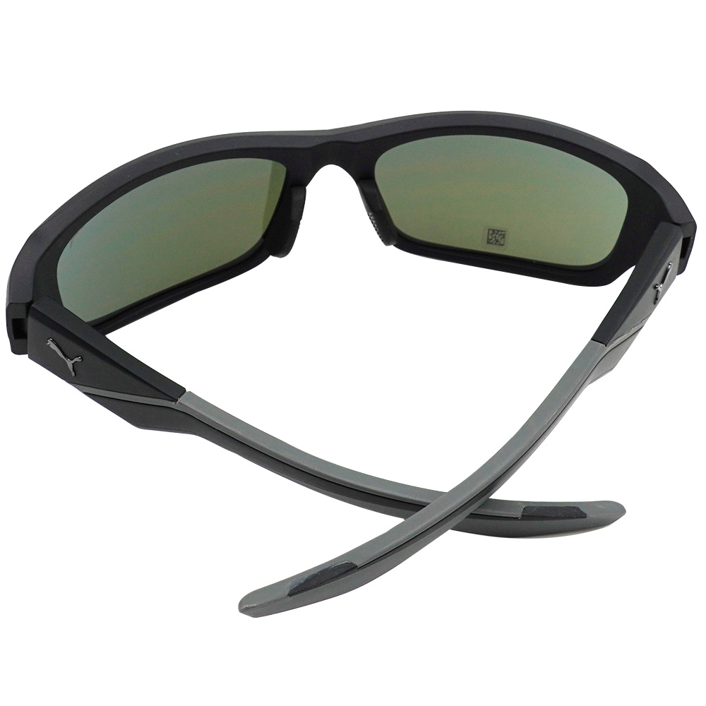 PUMA l 奔馳運動感長方框太陽眼鏡 灰黑