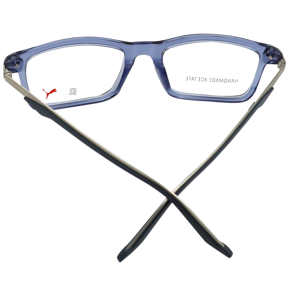 PUMA l 沉著冷靜長方框眼鏡 冰透藍