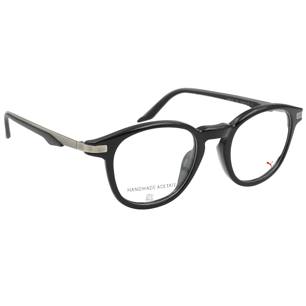 PUMA l 素顏神器多邊圓框眼鏡 漆面黑