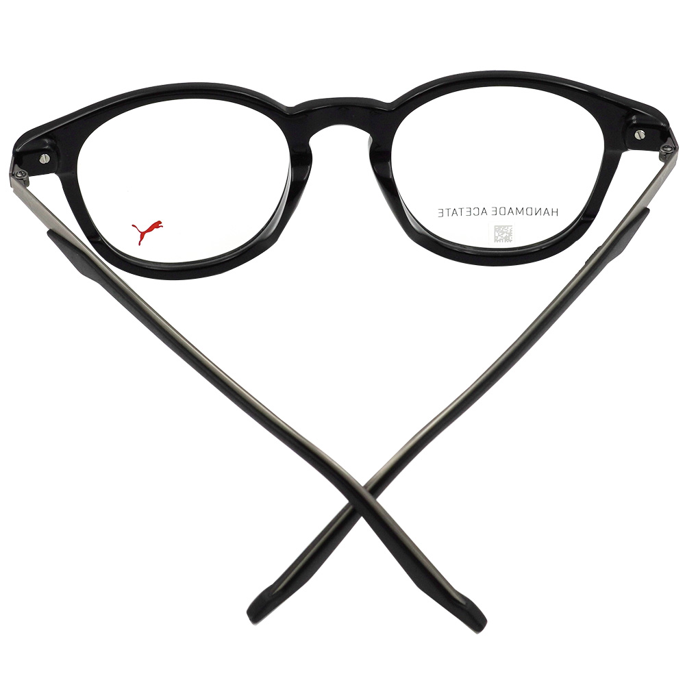 PUMA l 素顏神器多邊圓框眼鏡 漆面黑