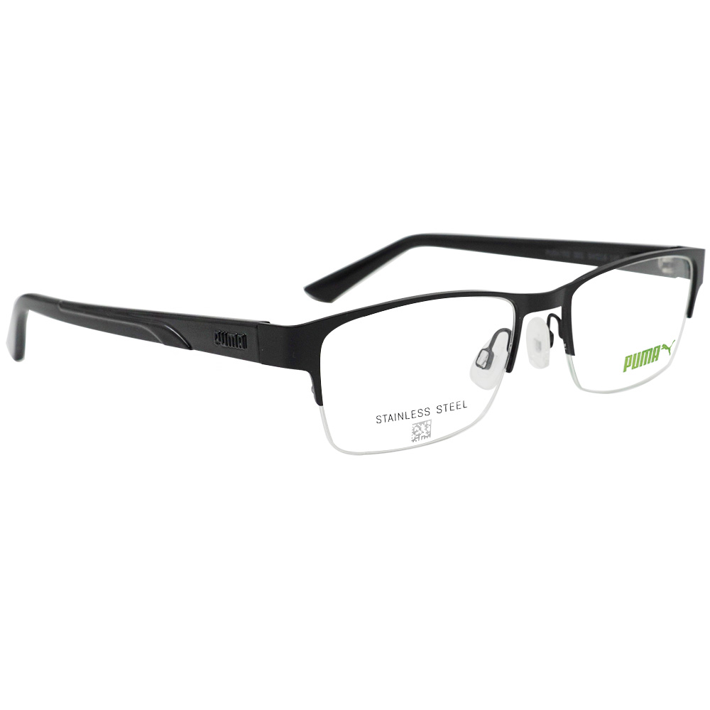 PUMA l 個性犀利長方半框眼鏡 俐落黑