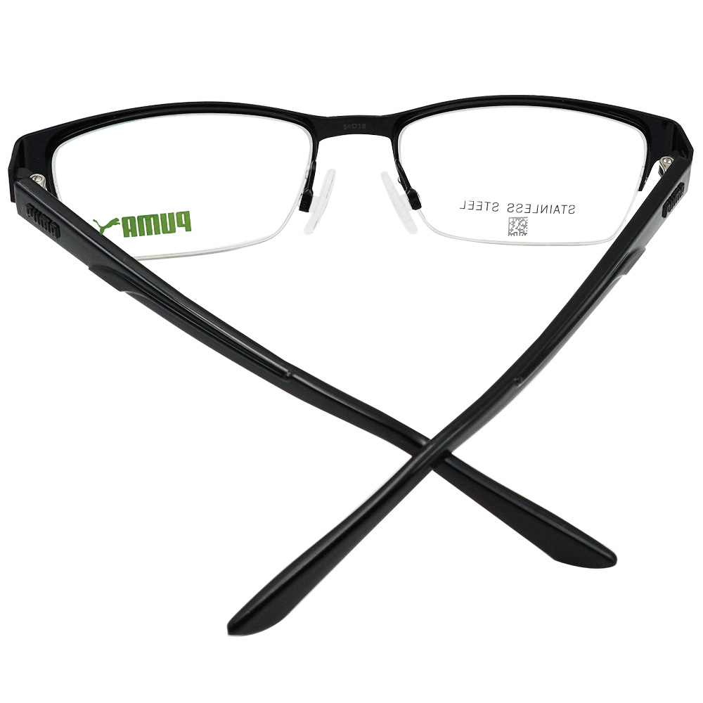 PUMA l 個性犀利長方半框眼鏡 俐落黑