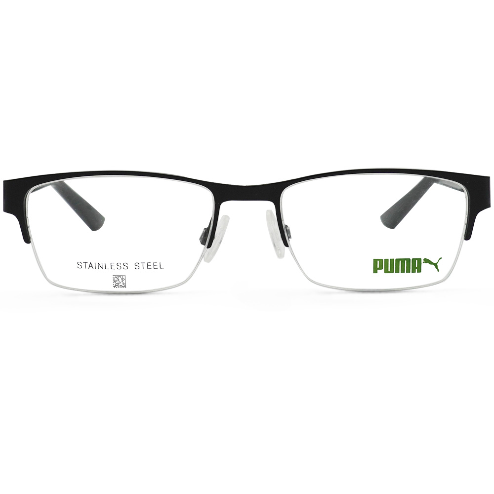 PUMA l 個性犀利長方半框眼鏡 俐落黑