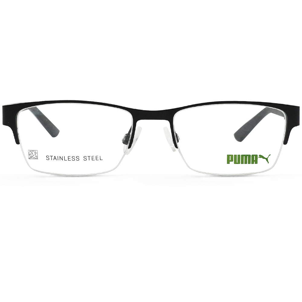 PUMA l 個性犀利長方半框眼鏡 基礎黑