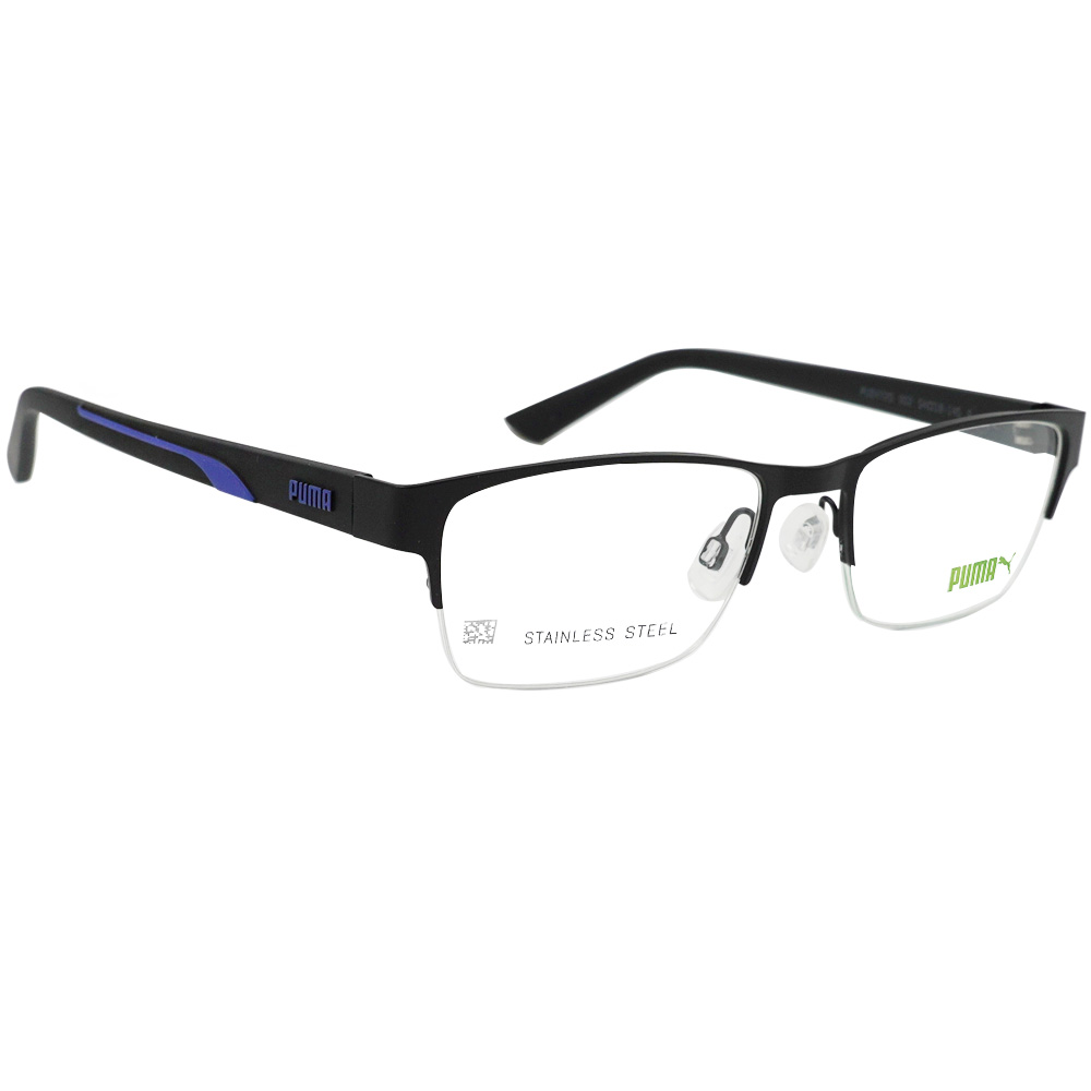 PUMA l 個性犀利長方半框眼鏡 基礎黑