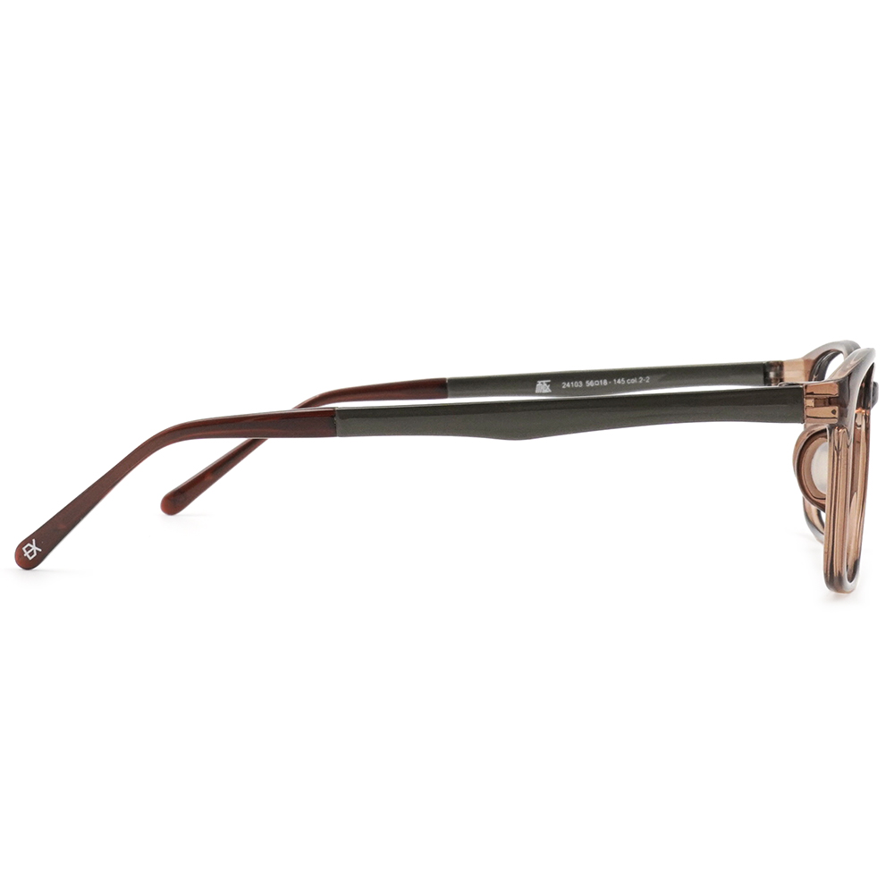 極‧舒適3.0系列 l 雙色長方框眼鏡 l 經典灰咖