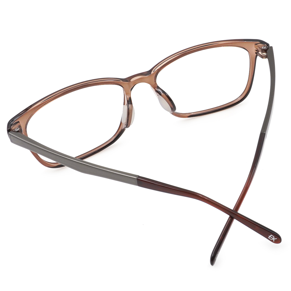 極‧舒適3.0系列 l 雙色長方框眼鏡 l 經典灰咖