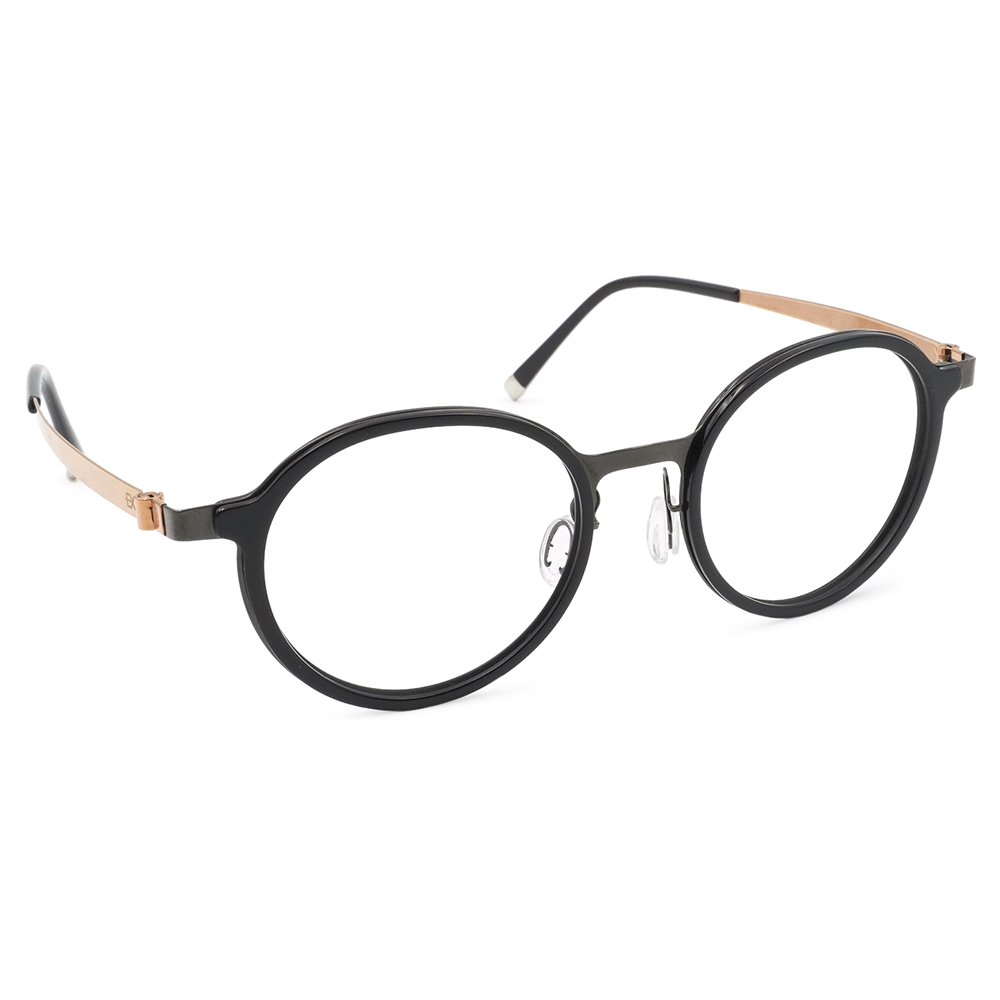 極‧舒適3.0系列 l 英倫復古多邊套圓框眼鏡| 粉黑