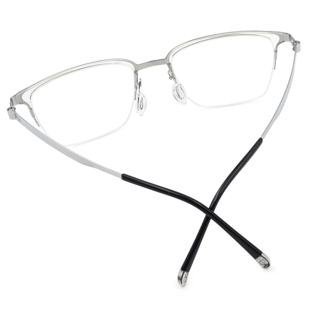 極‧舒適3.0系列 l 成穩眉框眼鏡 | 神士銀