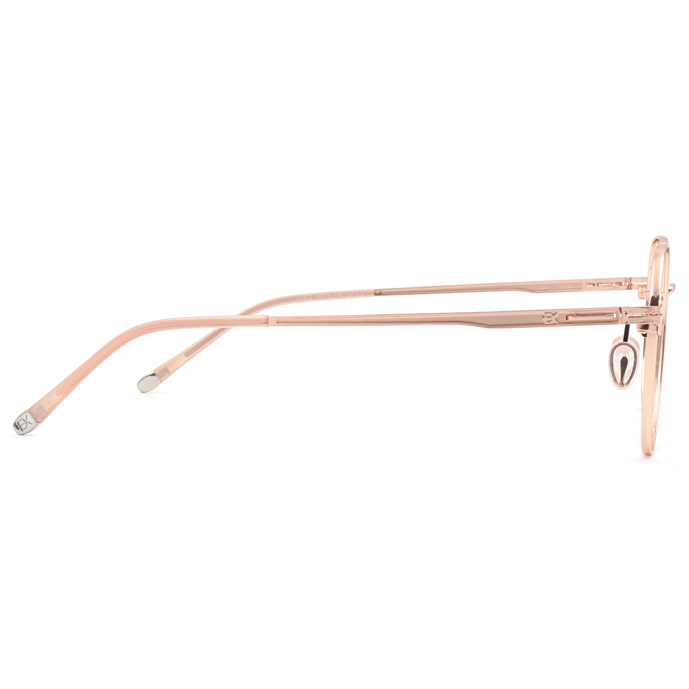 極‧舒適3.0系列 l 日系文藝多邊圓框眼鏡 | 玫瑰金