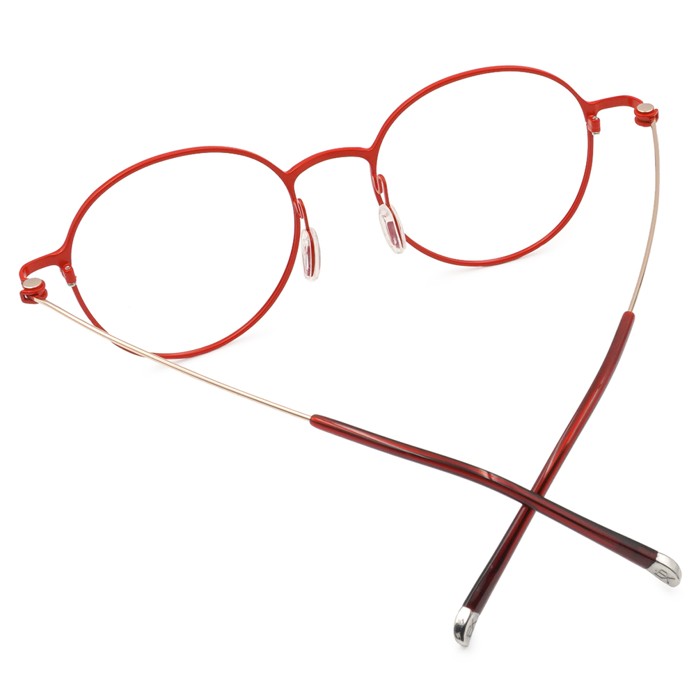 極‧舒適3.0系列 l  精巧極細圓框眼鏡 | 野莓紅