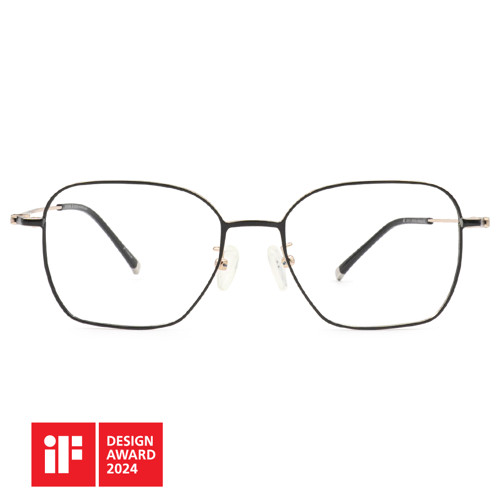 🏆IF設計獎 | 極‧舒適3.0系列 l 品格大方框眼鏡 l 爵士黑