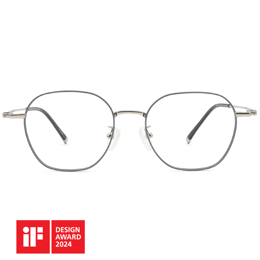 🏆IF設計獎 | 極‧舒適3.0系列 l 摩登多邊框眼鏡 l 尊榮灰