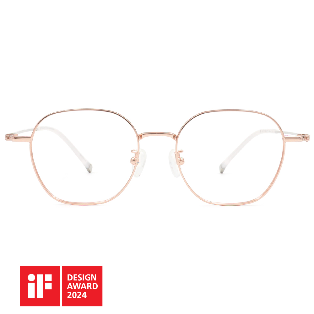🏆IF設計獎 | 極‧舒適3.0系列 l 摩登多邊框眼鏡 l 高雅金