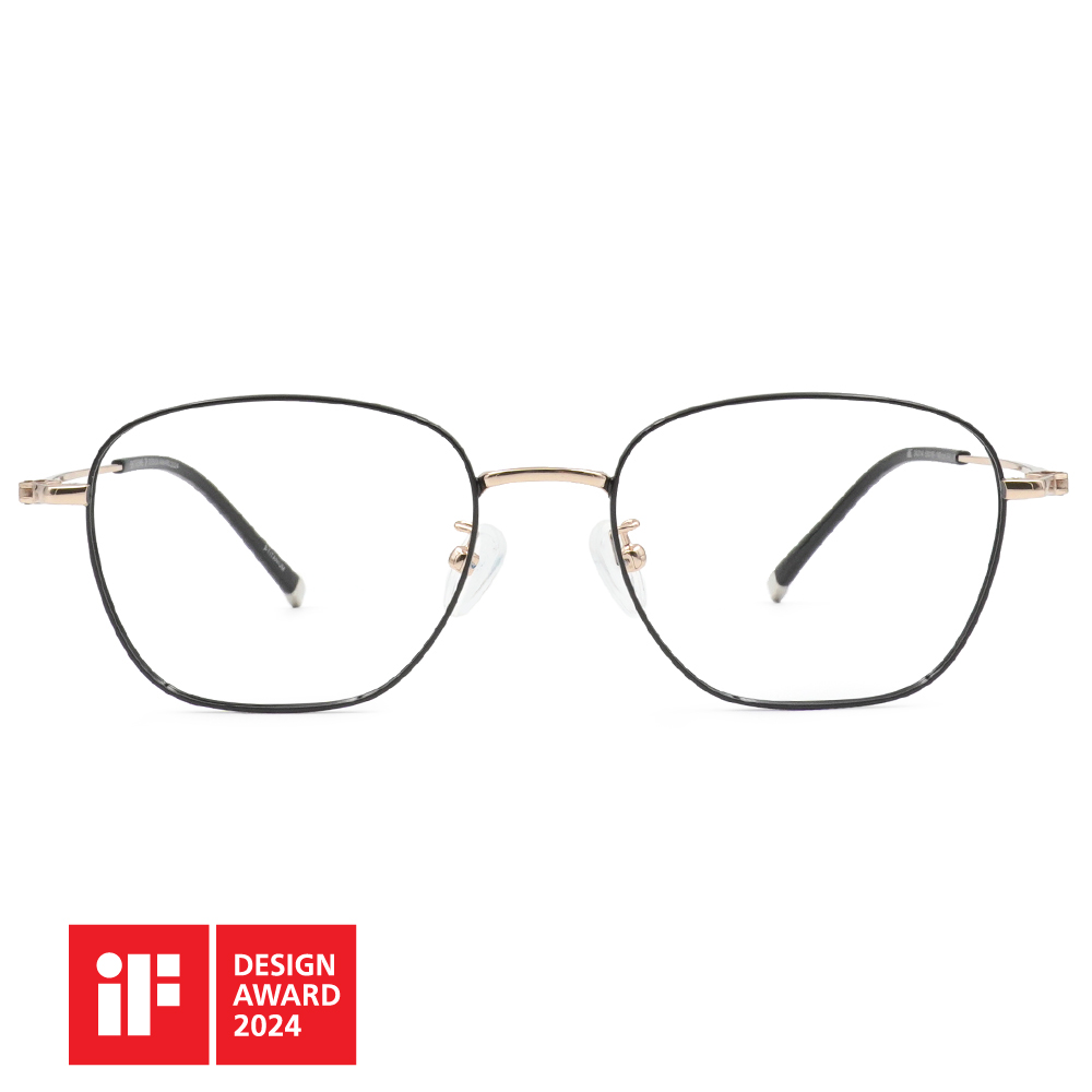 🏆IF設計獎 | 極‧舒適3.0系列 l 文青方框眼鏡 | 典雅黑金