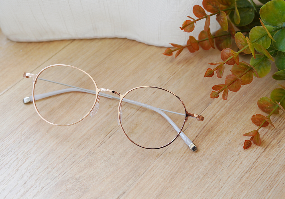 極‧舒適3.0系列 l  精巧極細圓框眼鏡 | 落日金