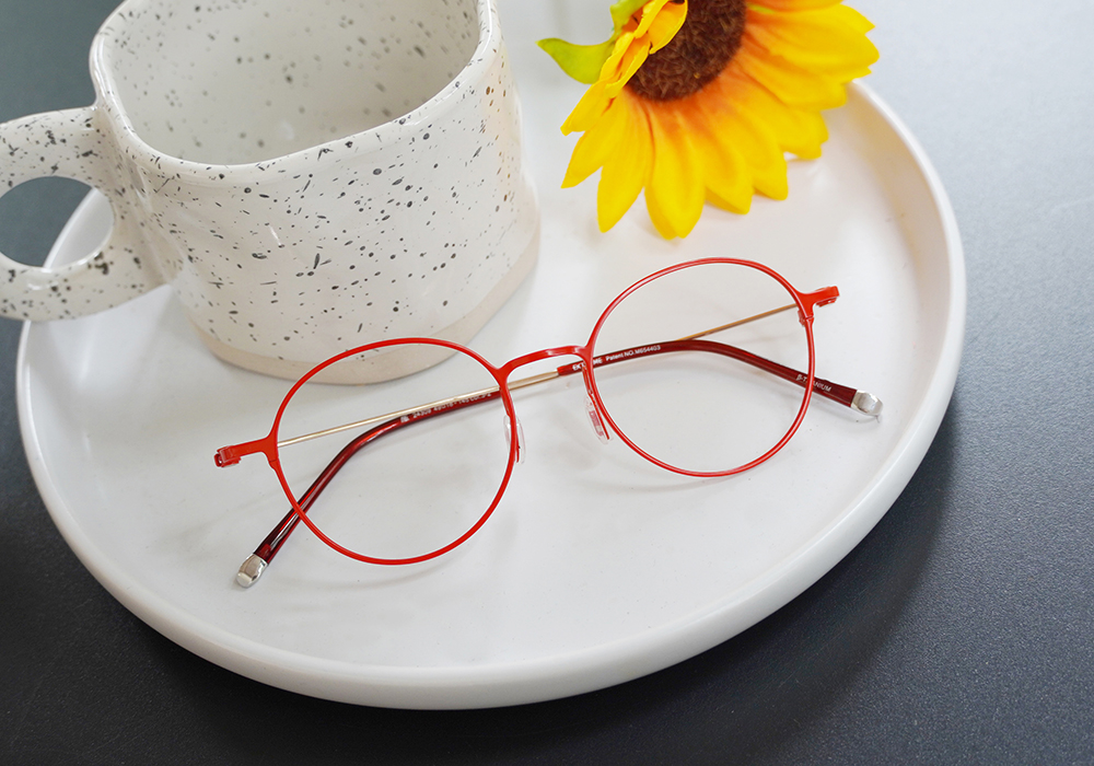 極‧舒適3.0系列 l  精巧極細圓框眼鏡 | 野莓紅