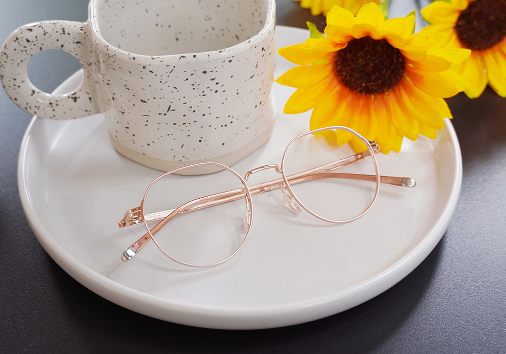 極‧舒適3.0系列 l 日系文藝多邊圓框眼鏡 | 玫瑰金