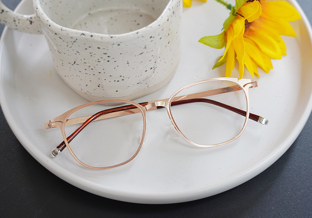 極‧舒適3.0系列 l 高雅多邊圓框眼鏡 | 香檳金